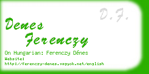 denes ferenczy business card